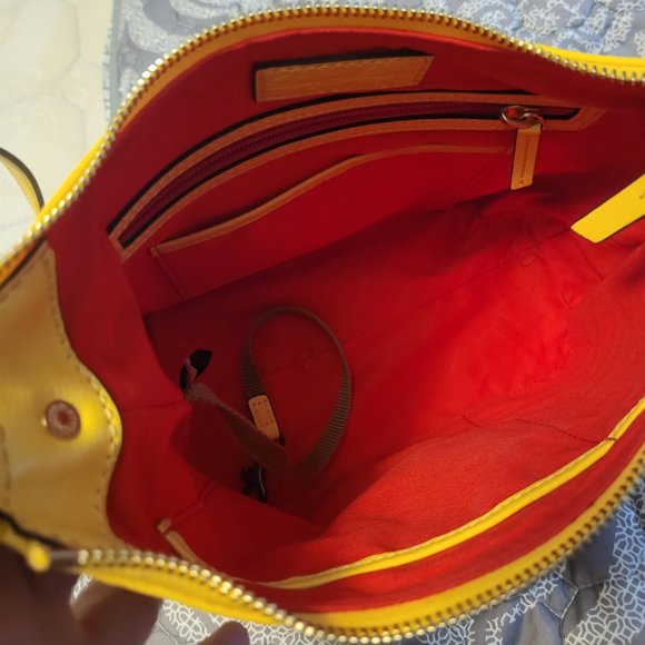 Dooney & Bourke Saffiano Alyssa Large Crossbody Shoulder Bag --Dandelion - Picture 15 of 16